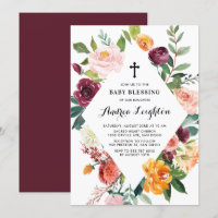 Autumn Blooms Floral Frame Bebê Bênção