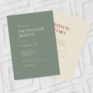 Convites Autumn Boho Deco   Sage Green Bachelorette Weekend
