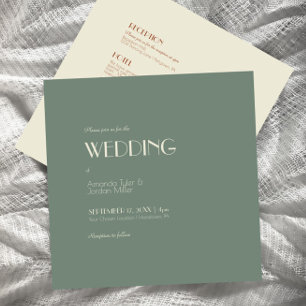 Convites Autumn Boho Deco Sage Green Square All One