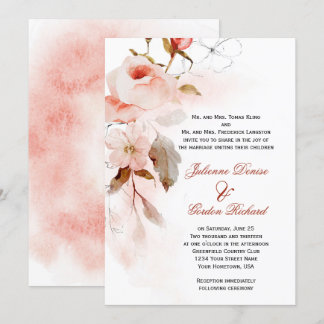 Convites Autumn Boho Marsala Burgudy Blush Casamento Floral