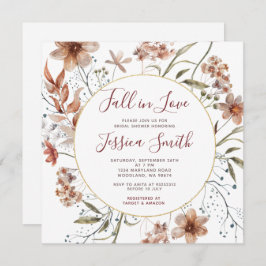 Convites Autumn Boho Selvagens Caem no Chá de panela do Amo