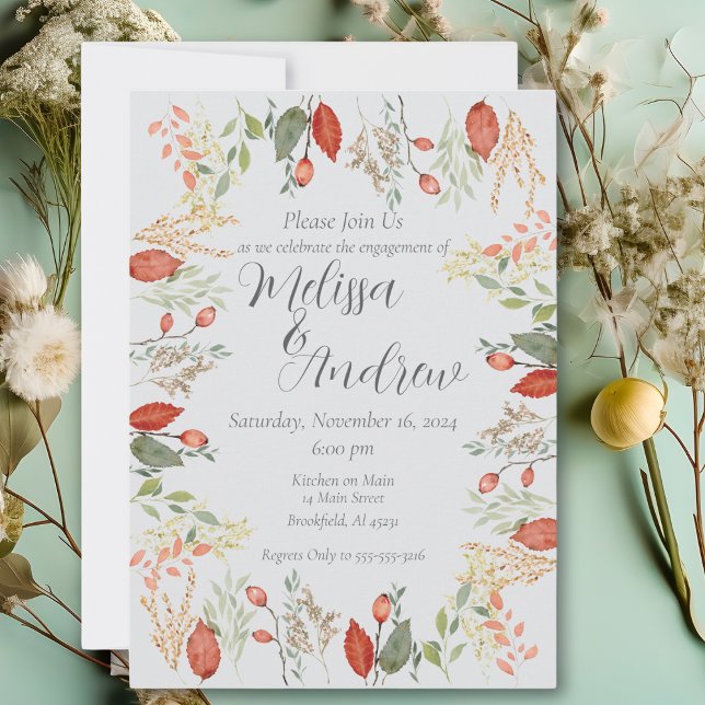 Convites Autumn Botanical Wedding (Criador carregado)
