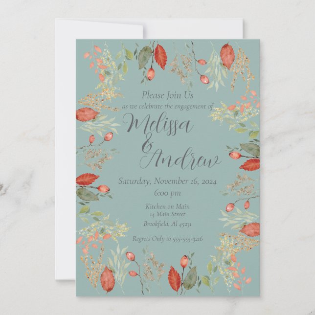 Convites Autumn Botanical Wedding (Frente)
