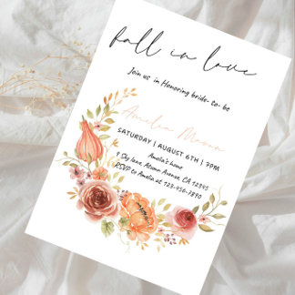 Convites Autumn Bride Shower Party - Fall in Love Bride