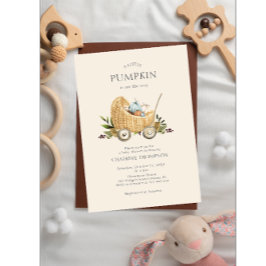 Convites Autumn Chá de fraldas Pumpkin No Caminho Do Convit