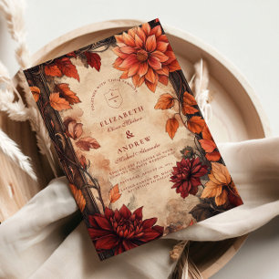 Convites Autumn Dahlia Elegance Wedding
