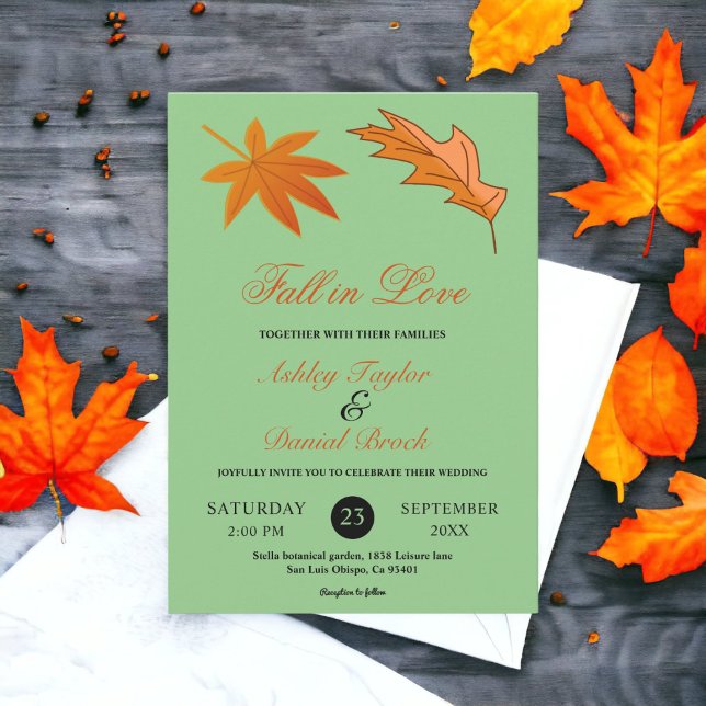 Convites Autumn Deixa A Sage Rustic Fall Floral Casamento (Criador carregado)