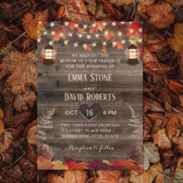 Convites Autumn Deixa Casamento outono Russo Lanterna