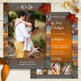 Convites Autumn Deixa Foto De Casamento Industrial