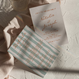 Convites Autumn Escrito Pinstripes Tudo Em Um Casamento