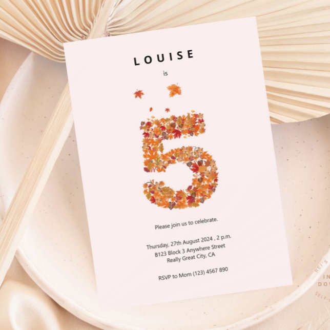 Convites Autumn Fall Floral 5 Aestética de Aniversário (Criador carregado)