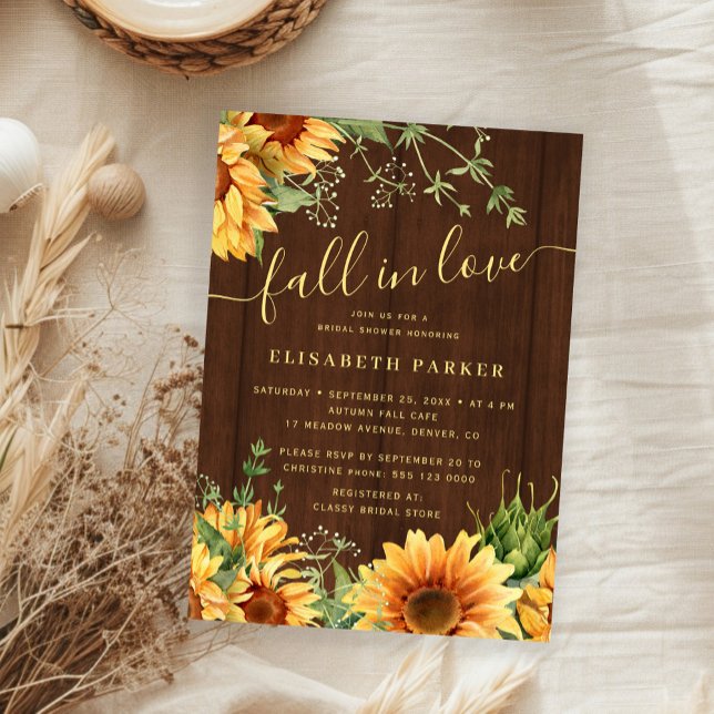 Convites Autumn fall floral barn wood bridal shower (Criador carregado)