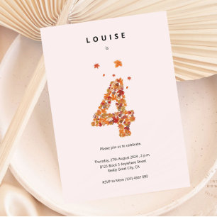 Convites Autumn Fall Floral Garden 4º Aniversário