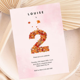 Convites Autumn Fall Floral segundo aniversário