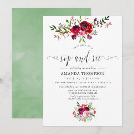 Convites Autumn Fall Floral Sip and See