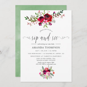 Convites Autumn Fall Floral Sip and See