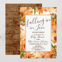 Autumn Fall Love Greeneric Chá de fraldas Rustic