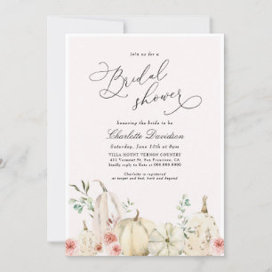 Convites Autumn Fall Pumpkin Feminine Chá de panela