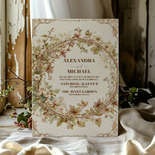 Convites Autumn Feel Elegant Floral Wedding