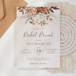 Convites Autumn Floral Boho Fall Foliage Bridal Brunch<br><div class="desc">O estilo moderno da boêmia bridal brunch convites com flores aquarelas e folhas de outono em tons sujos como marrom-ferrugem,  laranja queimada e terracota. Escolha perfeita para casamentos no outono.</div>