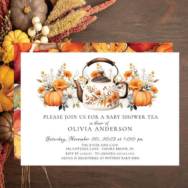 Convites Autumn Floral Bridal Tea Party (Criador carregado)