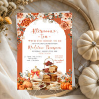 Autumn Floral Pumpkin Tea Party Chá de panela