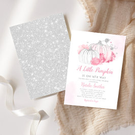 Convites Autumn Floral Um Pequeno Chá de fraldas De Abóbora