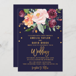 Convites Autumn Floral Wedding