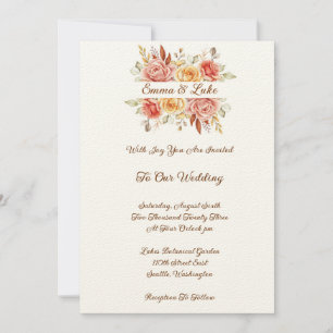 Convites Autumn Floral Wedding Felitation