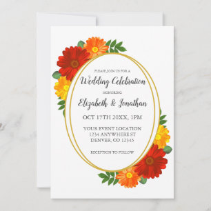 Convites Autumn Florals Wedding