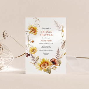 Convites Autumn Foliage Chá de panela de girassol