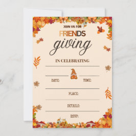 Convites Autumn Friendsgiving Invitation Card