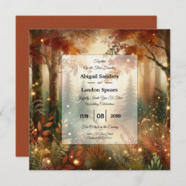 Convites Autumn Glow in the Enchanted Forest Wedding