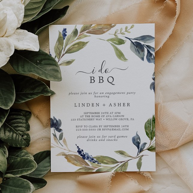 Convites Autumn Greenery I Do CHURRASCO Festa de noivado (Criador carregado)