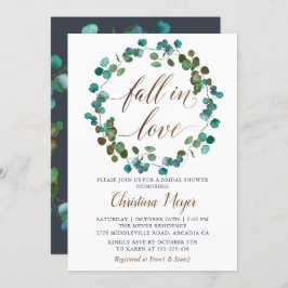 Convites Autumn Greenery Wreath Caiu no Chá de panela do Am