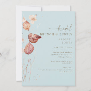 Convites Autumn Icy Blue Bridal Brunch & Bubble