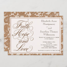 Autumn Lace Script Faith Hope & Love Wedding