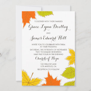 Convites Autumn Leaves Wedding