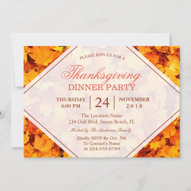 Convites Autumn Mapeaves deixa o Partido Jante de Ação de G (Frente)