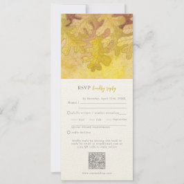 Convites Autumn Oak deixa código QR RSVP de Casamento