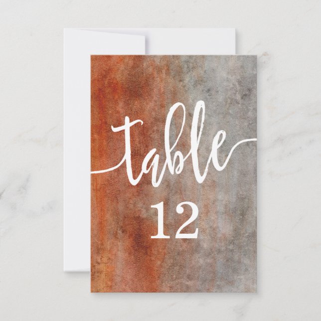 Convites Autumn Orange Watercolor Table Number Seating (Frente)