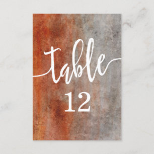 Convites Autumn Orange Watercolor Table Number Seating