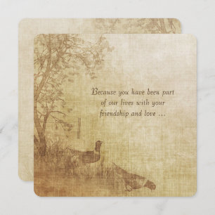 Convites Autumn Pheasant Wedding Vow Renewal