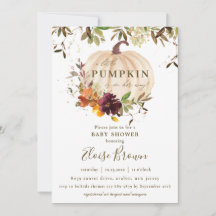 Autumn Pumpkin Burgundy Orange Floral Chá de frald