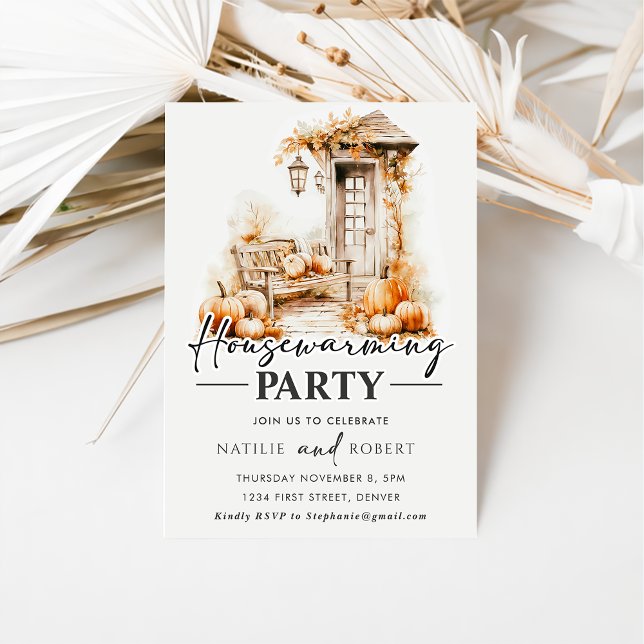 Convites Autumn Pumpkin House Party (Criador carregado)