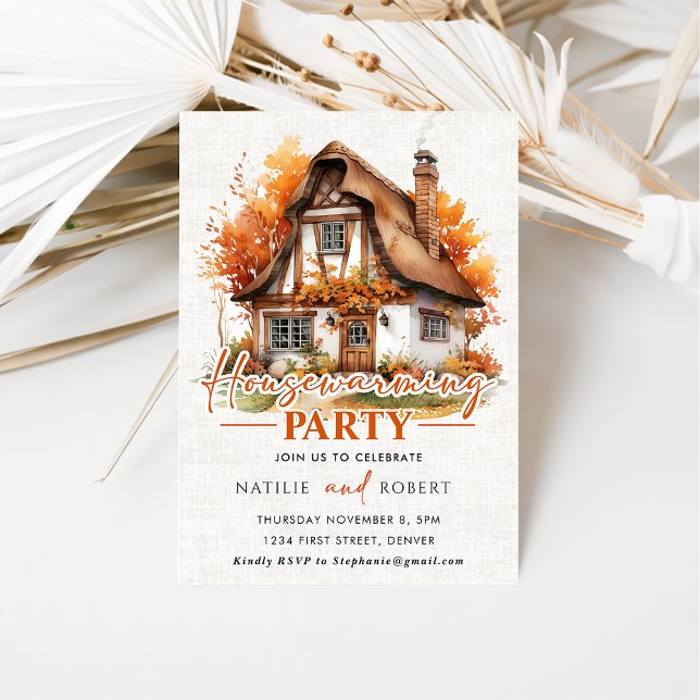 Convites Autumn Pumpkin House Party (Criador carregado)