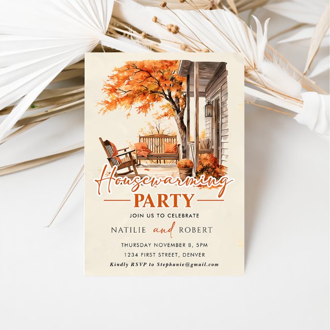 Convites Autumn Pumpkin House Party (Criador carregado)