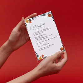 Convites Autumn Pumpkin Sai do Quadro Ação de Graças