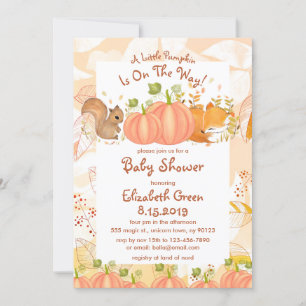 Convites Autumn Pumpkin Woodland Baby Shower