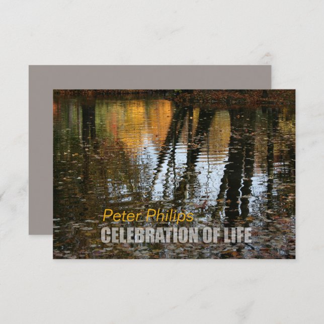 Convites Autumn Refletions Celebration of Life Invitation (Frente/Verso)